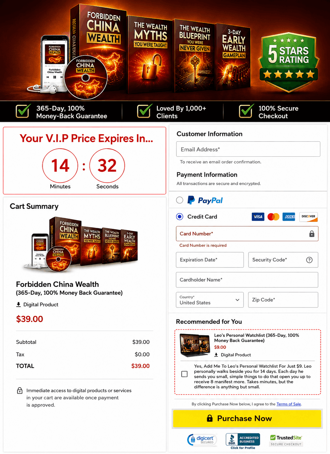 Forbidden China Wealth price and special offer